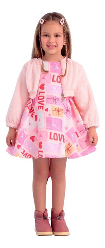 Imagem 2 de 3 de Jaqueta Bolero Infantil Rosa Together Mon Sucré 22026 B.e.