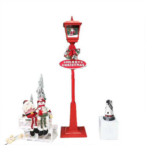 (a-50)led Lighted Christmas Street Lamp Cute Santa