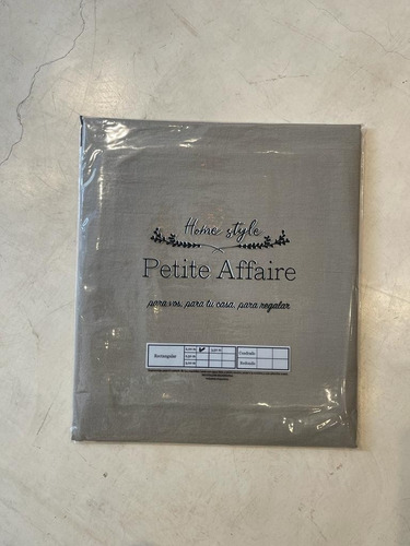 Mantel Rectangular Tussor Hormigon Gris Deco Petite Affaire