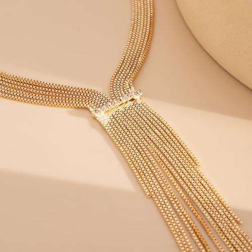 Collar De Cadena Larga Con Borlas Multicapa Para Mujer 2025