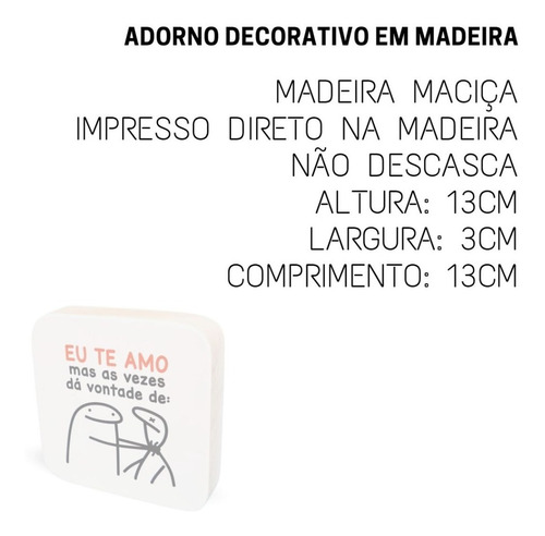 Imagem 4 de 4 de Placa Decorativa Flork Bento Meme Impresso Madeira Maciça