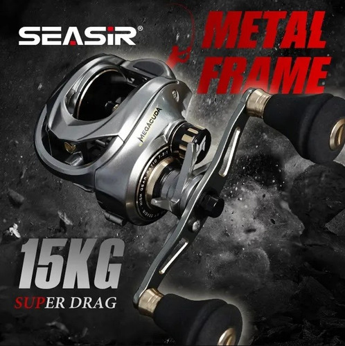 Carretilha Seasir Megacuda Alumínio Drag 15kg - Esquerda