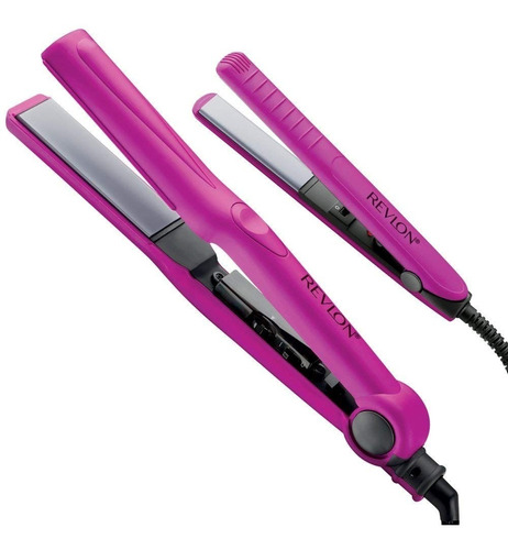 Plancha Cabello Ceramica P/viaje Set 2 Piezas 30 Niveles Tem