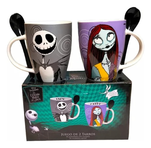 Dúo Tazas El Extraño Mundo De Jack Y Sally Con Cuchara