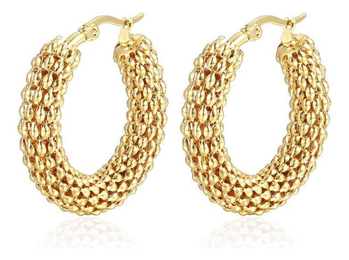 Retro Corn Chain Stainless Steel Earrings Exaggerated Circle
