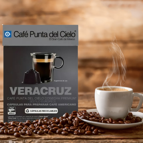 Cápsulas Americano Región Veracruz Café Punta Del Cielo 16pz