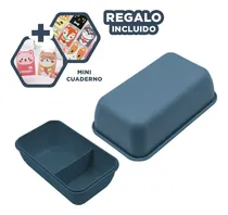Comprar Pack2 Taper Hermetico Con Divisiones Azul Y+regalo Agendita