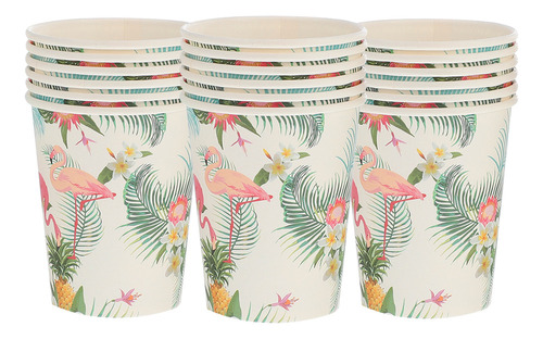 . Vasos De Fiesta Hawaianos, Tartas Con Flamencos, Papel Wai