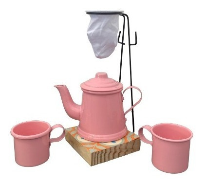 Kit 120 Mini Coador Café Gourmet Bule 2 Canecas 90ml