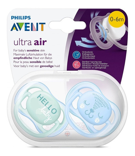 Chupetes Avent Silicona Ultra Air 0-6 Meses Scf 342/20