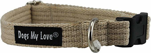 Web De Algodón Ajustable Collar De Perro 4 Tamaños Beige