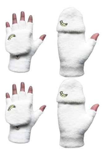 Guantes Sin Dedos Blancos Guantes Con Tapa De Invierno Guant