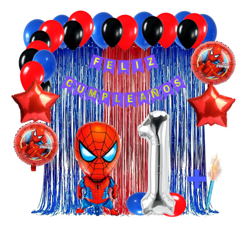 Kit Globos Spiderman Decoración Cumpleaños