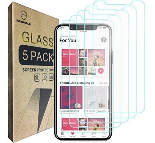 [5-pack] Diseñado Para iPhone X/iPhone XS [ Vidrio Tp6hu