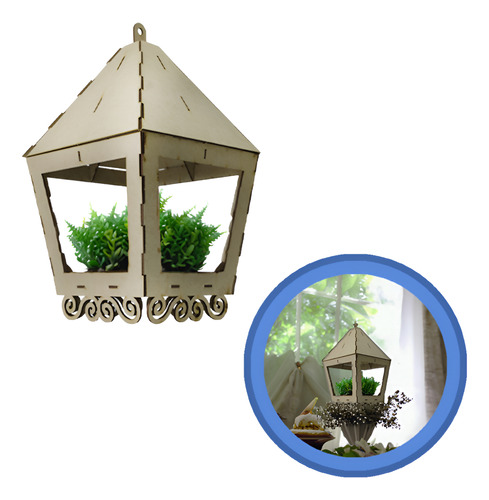 Centro De Mesa Piramidal Faro Farol Floral Mdf 41 Cm