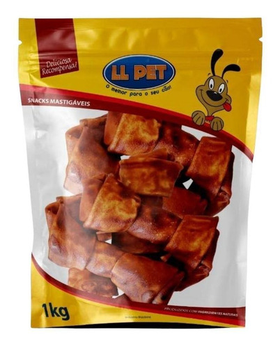 Petisco Para Cães Osso Nó 6/7 Aroma De Bacon 1kg Ll Pet