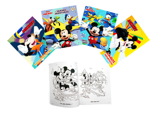 24 Libros De Colorear Mickey Mouse Disney Cumple Fiesta Bolo