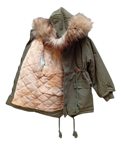 Campera Parka Para Niños Y Niñas Unisex Con Piel Y Capucha