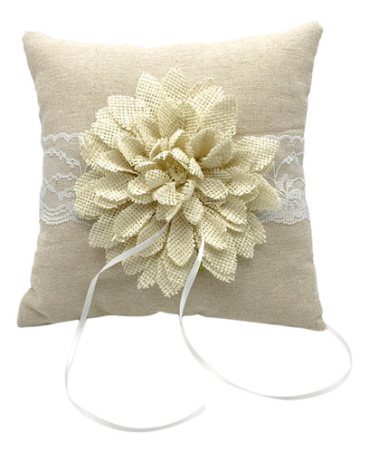 Cesta De Flores Y Cojín Para Anillos De Boda, Encaje Con For