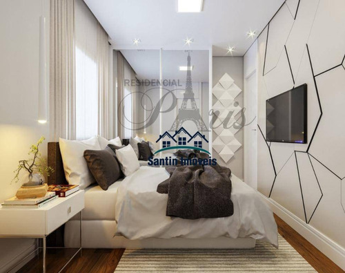 Imagem 4 de 7 de Sobrado Com 2 Dormitórios(02 Suítes) 02 Vagas De Garagem Em Condomínio À Venda, 89 M² Por R$ 459.000 - Vila Valparaíso - Santo André/sp - So0373