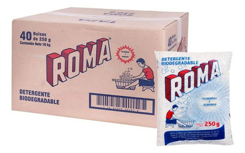 Detergente En Polvo Roma 250 Gr Caja 40 Piezas