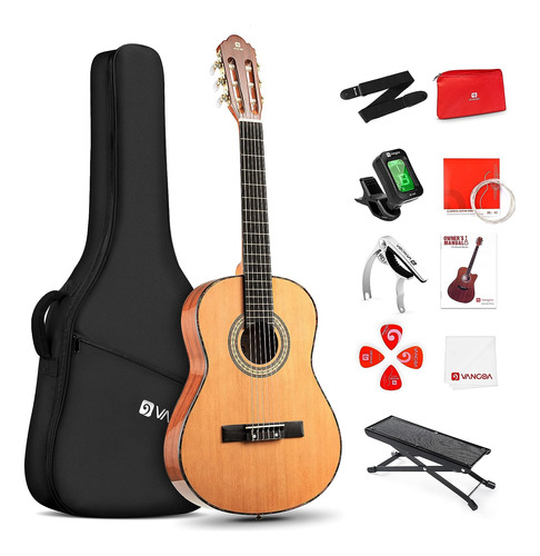 Guitarra Clásica Acústica De 3/4 Pulgadas, 36 Pulgadas, Kit 