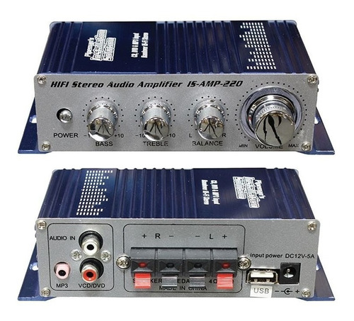 Potencia - Amplificador De Audio Estéreo, 12v, 20w - Escar