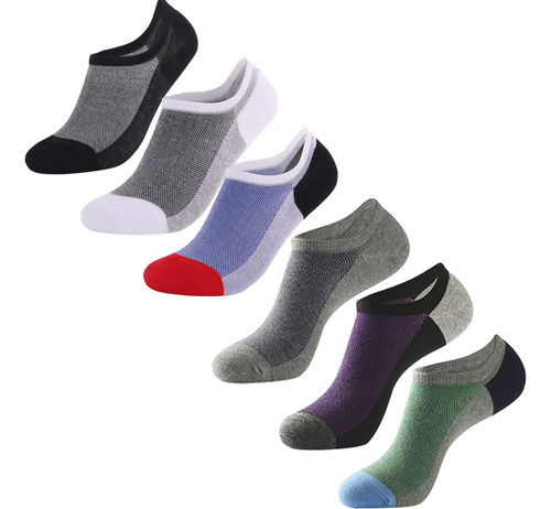 Calcetines No Show Socks Para Hombre, 6 Pares De Calcetines