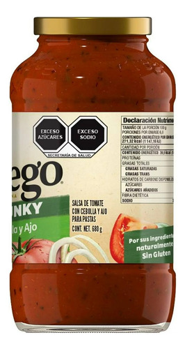Salsa De Tomate Chunky Cebolla Y Ajo Prego Campbell´s 680 G
