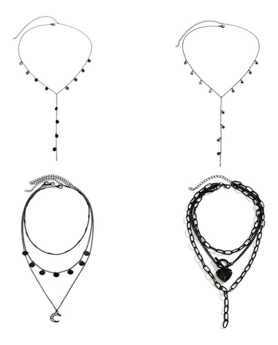Collar En Capas Collar De Cadena De Eslabones En Corazón
