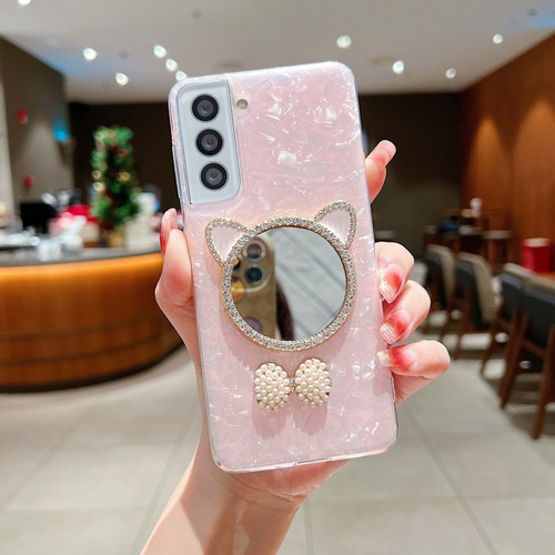 Sa De Novo Funda De Teléfono Con Espejo De Maquillaje Con Orejas