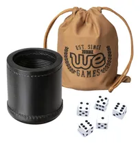 Comprar We Games Tazas De Dados De Cuero Negro Con 5 Dados