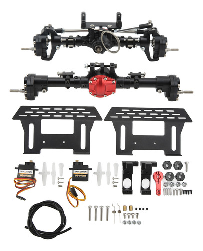 Kit De Ejes Tipo Portal Con Bloqueo Diferencial Rc Negro Neg