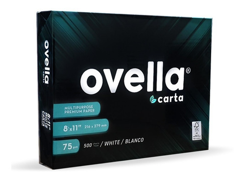 Resma Papel Carta 500 Hojas 75 Grs Ovella - Pack 3 Unidades