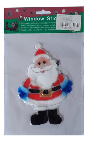 Adesivo De Natal Para Janela De Vidro Parede Papai Noel 15cm