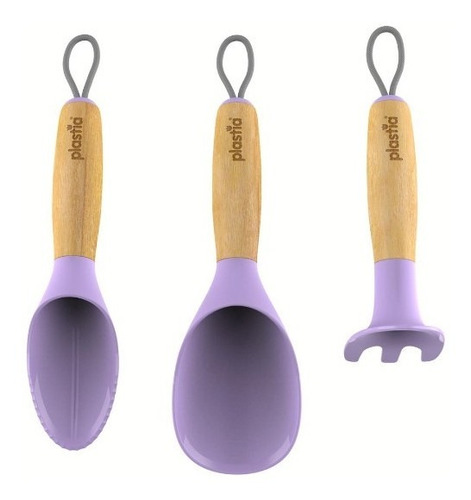 Set Jardineria 3 Piezas Pala Rastrillo Removedor Plastia Rex Color Violeta