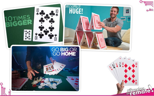 Imagen 9 de 9 de ¡ Juego De Cartas Poker Grande 18x12cm Ofertas Gigantes !!