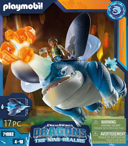 Playmobil Dragones Fuego Nueve Reinos 1 Figura +17pcs 71082 Plowhorn Dangelo