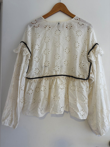 Saco Mujer Zara Trf De Broderie Crema Crema M (Usado)