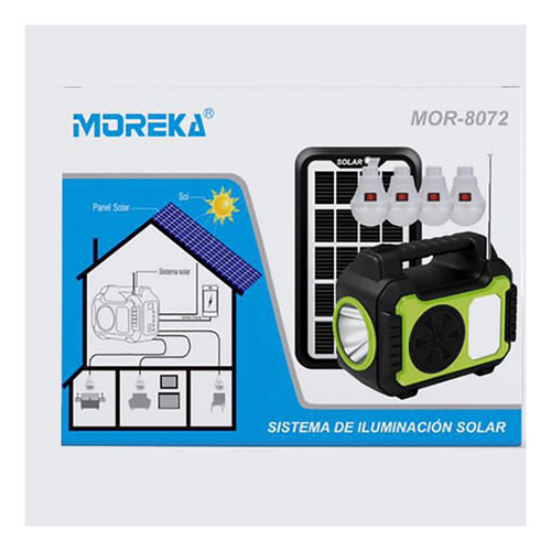 Mini Sistema Solar Radio4 Focos Linterna Power Bank Mor-8072