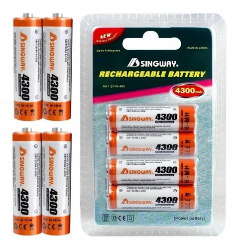 Pilas Recargables Aa Pack X4 4300 Mah Singway Ni-mh ®