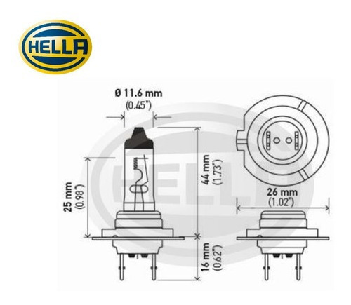 Lampada Automotiva Farol H7 12v X 55w Hella Par