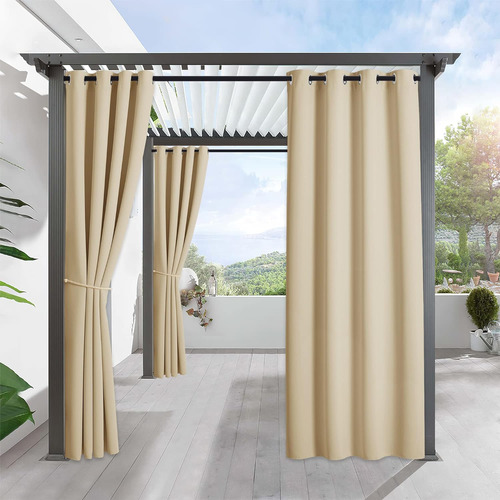 Cortinas De Patio Para Exteriores, Impermeables, Con Peso Pa