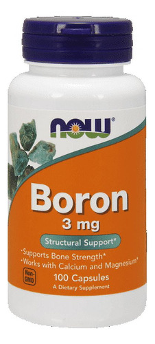 Set 2 Boron 3 Mg 100 Cápsulas Now Foods