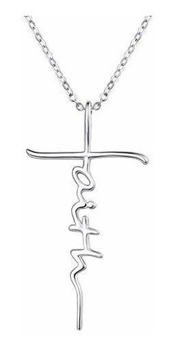 Collar - 925 Sterling Silver Sideways Cross Necklace For Wom