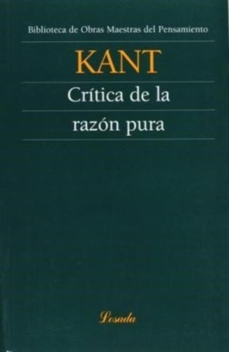 Critica De La Razon Pura - Kant, Immanuel