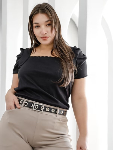 Remera Mujer Talles Grandes Escote Cuadrado Princesa