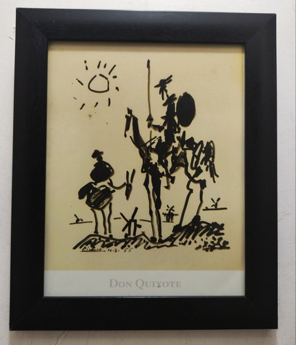 Don Quijote / Picasso Litografía Enmarcada 30 X 25 Cms