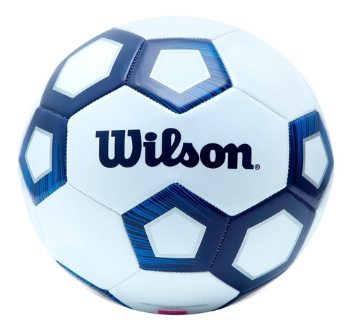 Bola De Futebol Campo Wilson Pentagon Branco E Azul