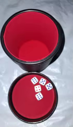 Dados Copo Premium Em Couro Com Tampa - Rpg /jogos Tabuleiro
